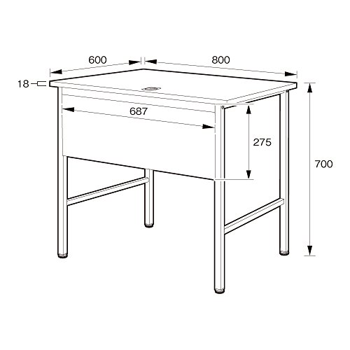 法人様向け カグクロ ワークデスク ホワイト W800×D600×H700mm ワークテーブル NDW-0806-WH