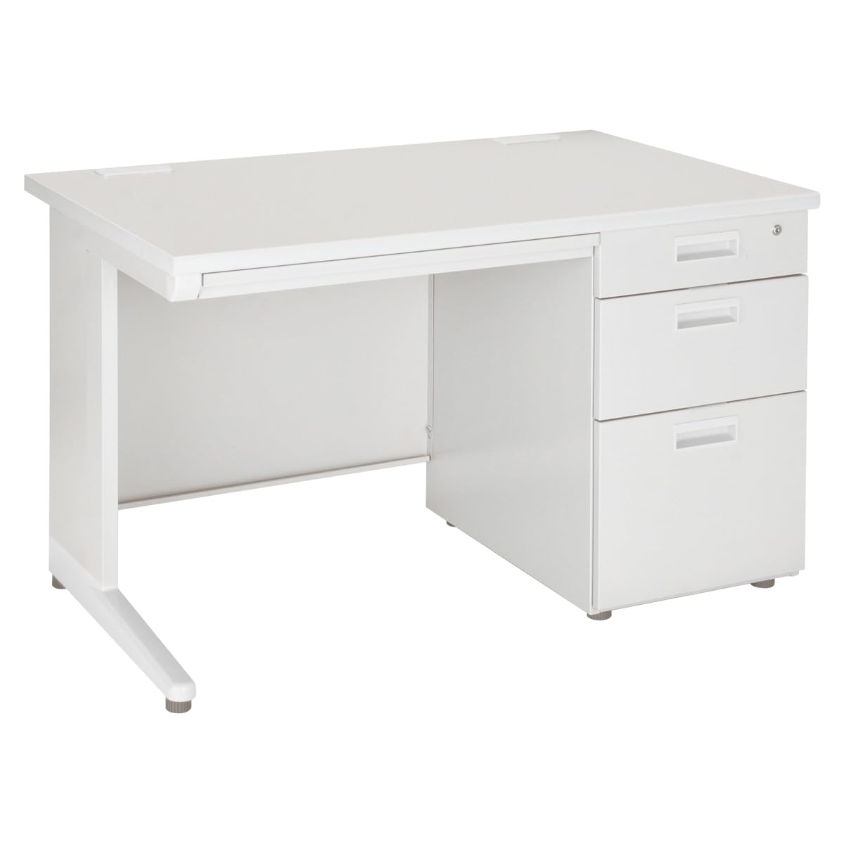 法人様向け カグクロ オフィスデスク 事務用片袖机 ニューグレー W1100×D700×H700mm 事務机 KD-117S