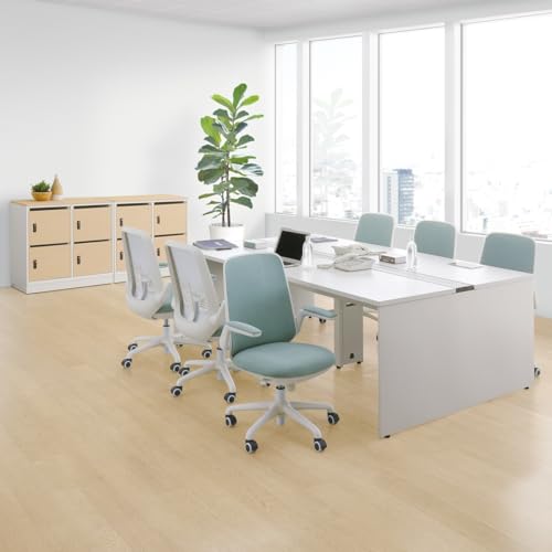 法人様向け カグクロ フリーアドレス用デスク PLDシリーズ ホワイト W3000×D1400×H720mm 会議テーブル オフィスデスク PLD-3014-WWH