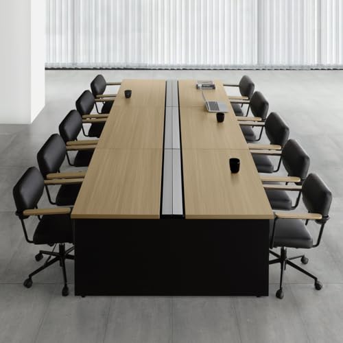 法人様向け カグクロ フリーアドレス用デスク PLDシリーズ ブラック ウッドグレイン W2000×D1400×H720mm 会議テーブル オフィスデスク PLD-2014-BWG