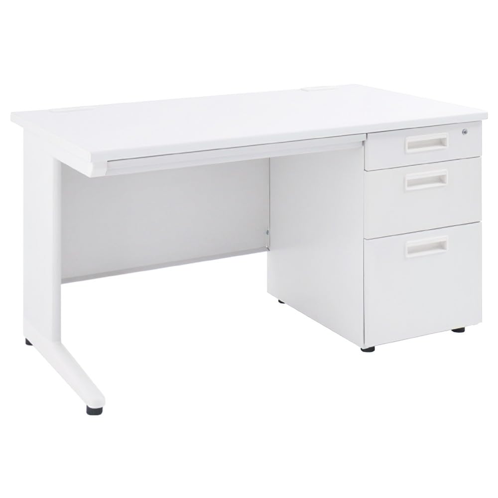 法人様向け カグクロ オフィスデスク 事務用ホワイト片袖机 W1200×D700×H700mm 事務机 グリーン購入法 KDW-127S