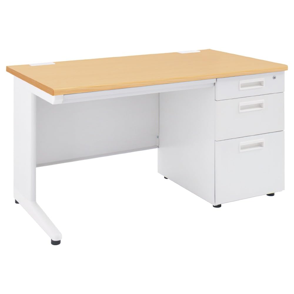 法人様向け カグクロ オフィスデスク 事務用ナチュラル片袖机 W1200×D700×H700mm 事務机 グリーン購入法 KDN-127S