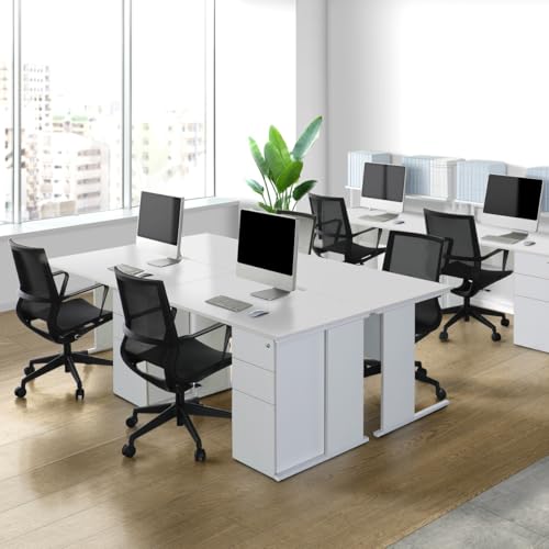 法人様向け カグクロ エコノミーデスク用3段袖 W320×D520×H700mm ホワイト インサイドワゴン 脇机 ECD-3S-WH