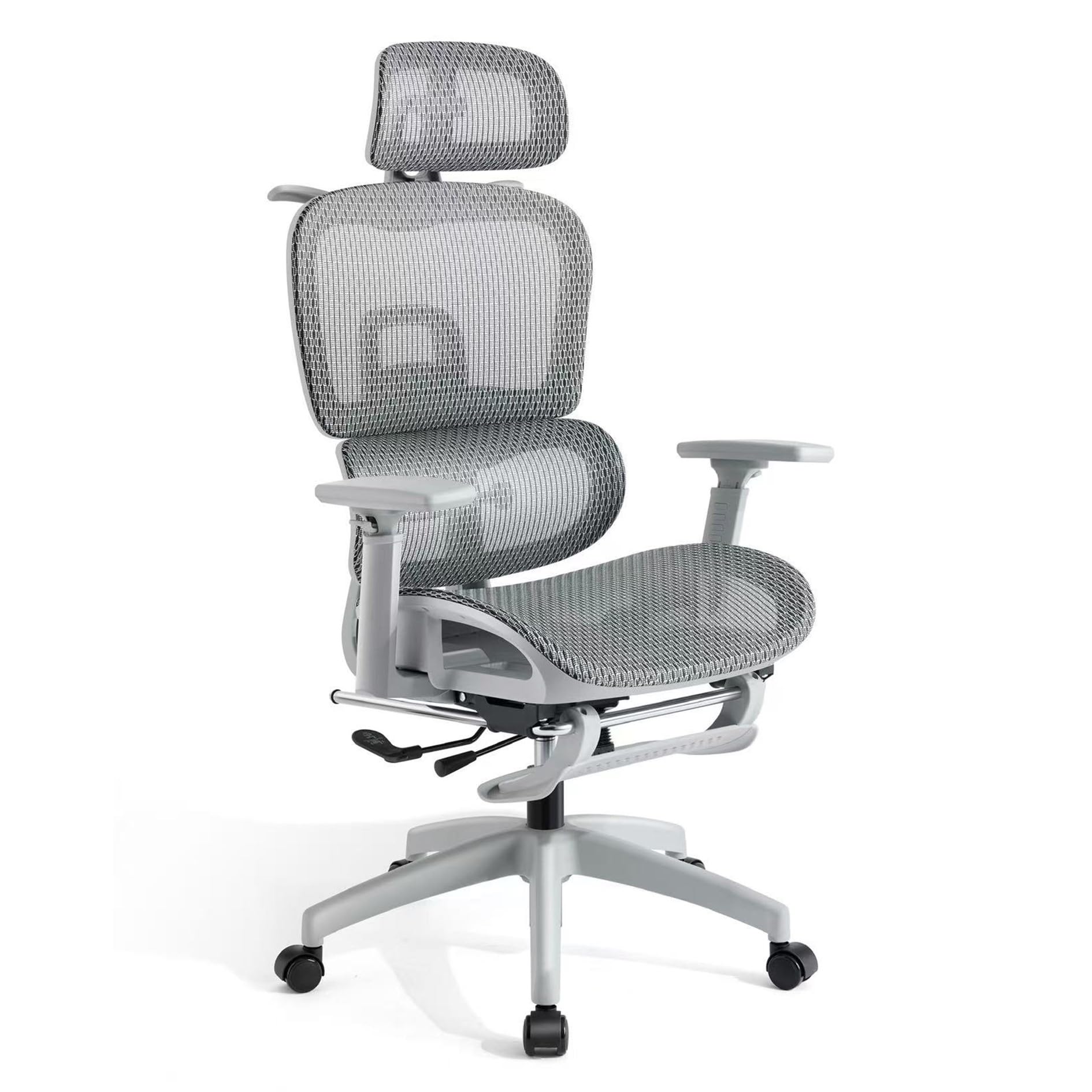 Felicita オフィスチェア メッシュ デスクチェア リクライニング 椅子 ハイバック チェア ランバーサポート キャスター ロッキング 人間工学 SLCH-09MGY (強化メッシュ) (グレー)